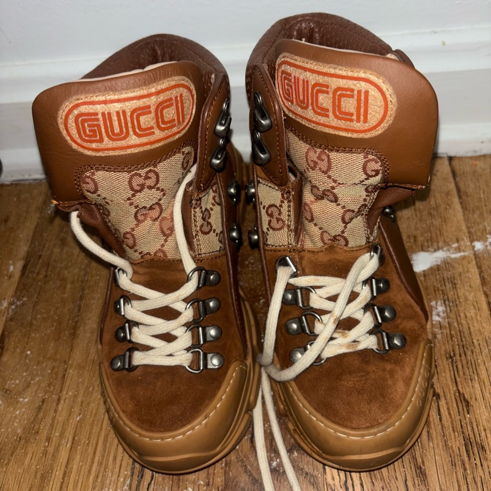 Gucci Brown Leather Boots with Premium Craftsmanship